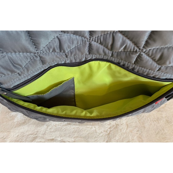 SkipHop, gray and lime green diaper bag EUC - Picture 7 of 16